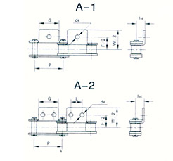 Double section conveying chain attachment